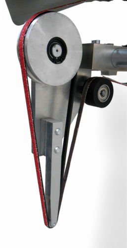 KS 350 TB 9 - Accessoire de meulage pour aubes de turbine avec déviation de bande étroite et rouleaux de contact de 13 à 19 mm Ø, largeur de 15 à 25 mm